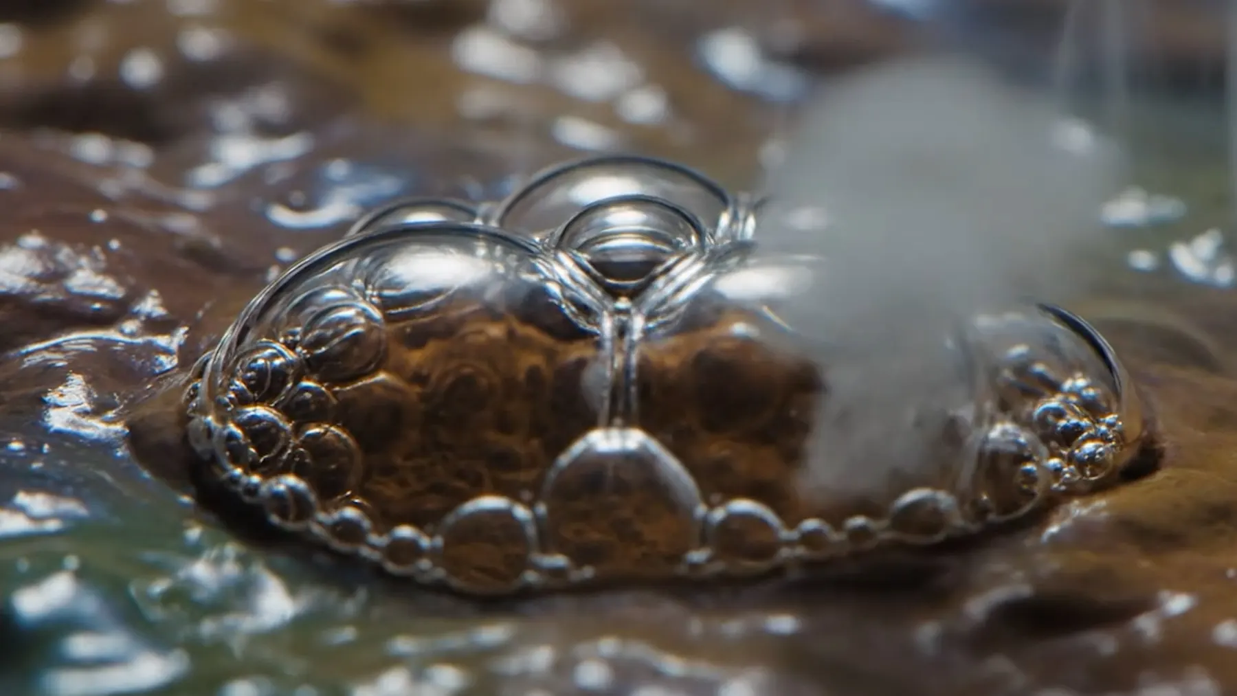 Bubbles forming on a surface