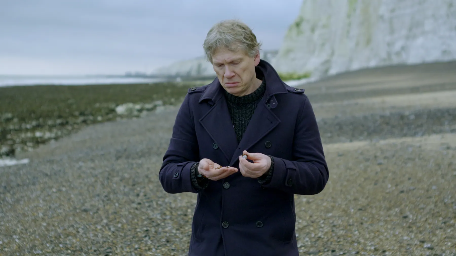 Nick Lazar as The Facilitator on the shoreline
